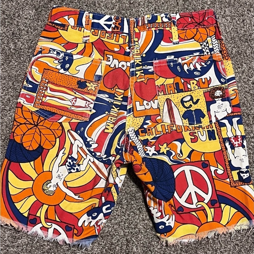 1970s Vintage Ladies Cut Off AOP Shorts Rare &1 Of A Kind!!!!! - Picture 2 of 9